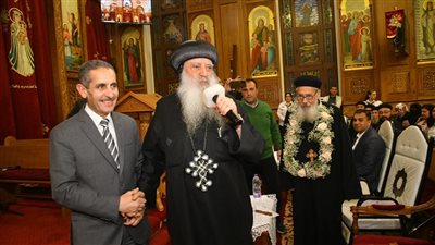 محافظ الغربية يشارك في احتفالية اليوبيل الذهبي عوض بكنيسة ماري جرجس