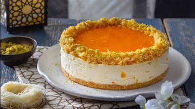 حلوى لرمضان.. طريقة عمل تشيز كيك بقمر الدين