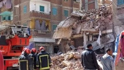 مصرع شخصان إثر إنهيار عقار الورديان بالإسكندرية 