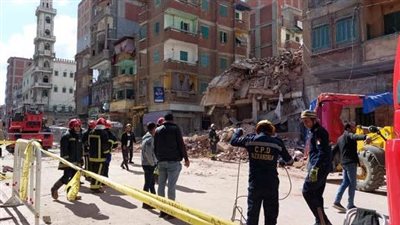 مصرع شخصين فى انهيار عقار الورديان بالأسكندرية 