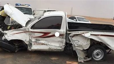 13 سيارة إسعاف لنقل مصابى تصام ميكروباص وسيارة نقل شمال البحر الأحمر