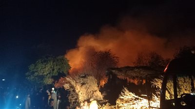 مصرع شاب وإصابة انين ونفوق 12 رأس ماشية في حريق ببني سويف 