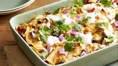 طريقة عمل صينية دجاج بالتورتيلا الشهيه