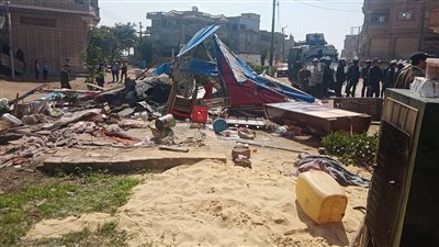 إزالة 6 حالات بناء مخالف فى حملة بالغربية