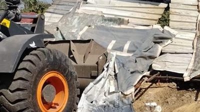 إزالة فورية لحالة تعدى على حرم الطريق الزراعي بطوخ