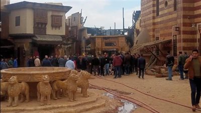 حالات اختناق بحريق لوكيشن تصوير مسلسل جودر بمدينة الإنتاج الإعلامي