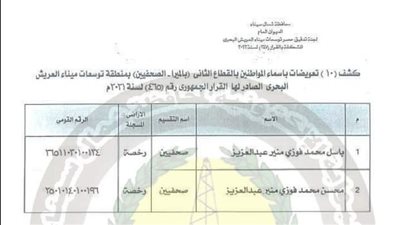 صرف تعويضات توسعات ميناء العريش البحري بشمال سيناء