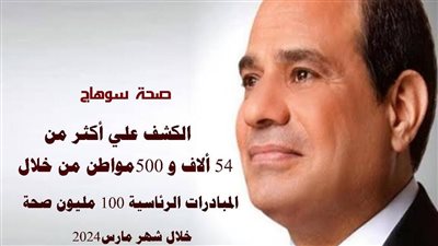 فحص 54 ألف و500 مواطن بالمبادرات الرئاسية 100 مليون صحة بسوهاج 
