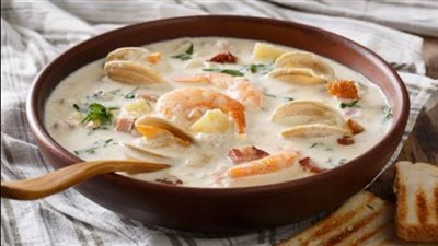 حضري شوربة سي فود بالمشروم والكريمة على خطى المطاعم