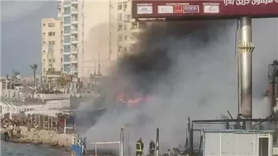 حريق هائل بنادى نقابة الصيادلة بالإسكندرية 