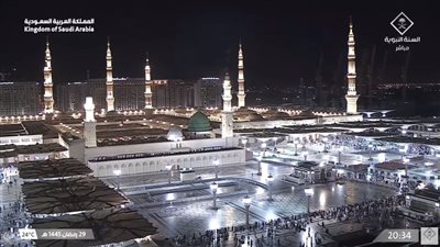بث مباشر.. صلاة التراويح الأخيرة من المسجد النبوي