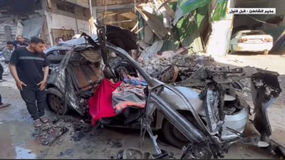 اللحظات الأولى بعد استهداف الاحتلال لسيارة أبناء وأحفاد إسماعيل هنية.. شاهد