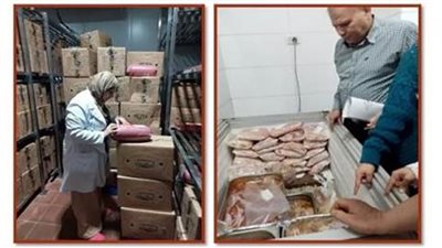 ضبط 850 كجم لحوم وكبدة مجمدة ومصنعات لحوم ودواجن خلال حملات بالشرقية