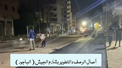صور.. استمرار أعمال الرصف والتطوير ليلًا بالمنوفية