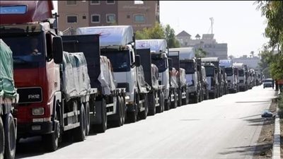 إدخال 162 شاحنة مساعدات إلى غزة من شمال سيناء