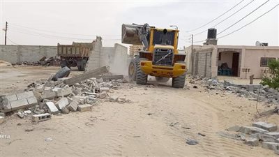 استمرار الموجة 22 لإزالة التعديات علي أملاك الدولة بشمال سيناء