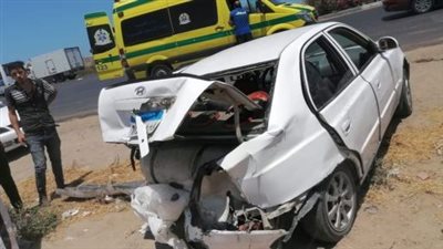 إصابة 4 أشخاص إثر انقلاب سيارة أعلى صحراوي أطفيح