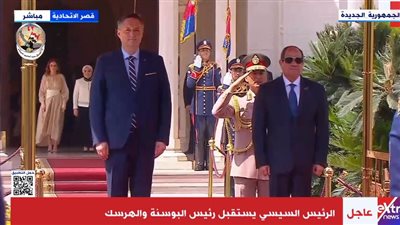السيسي يستقبل رئيس البوسنة والهرسك بقصر الاتحادية