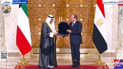 الرئيس السيسي يقلد أمير الكويت قلادة النيل