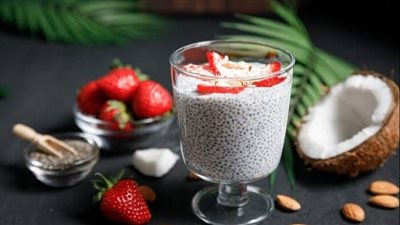 طريقة عمل بودينج الشيا بالفراولة| مفيدة للدايت