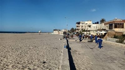 استمرار أعمال رفع كفاءة كورنيش العريش البحري