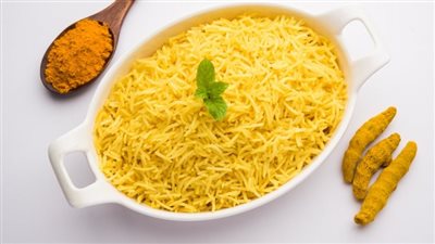 طريقة عمل أرز بسمتي بالثوم والكركم| مفيد للدايت