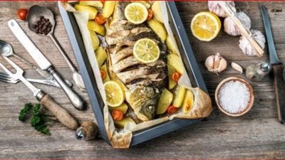 طريقة تحضير سمك مشوي بالليمون والكزبرة في الفرن