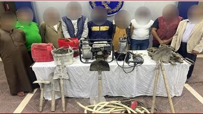 ضبط 9 أشخاص حال قيامهم بالحفر والتنقيب عن الآثار بالشرقية