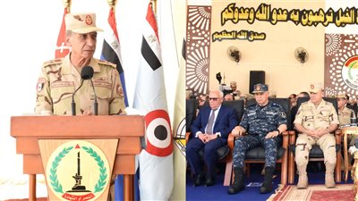 وزير الدفاع يشهد المرحلة الرئيسية لمشروع تكتيكى بالذخيرة الحية لإحدى وحدات الجيش الثاني 