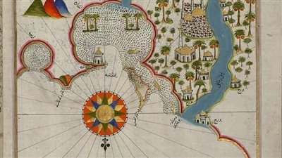 خريطة توضح حصونًا وأبراجًا دفاعية على النيل بميناء دمياط القديم