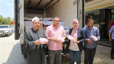 توزيع لحوم صكوك الأوقاف بمراكز كفر الشيخ