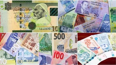 أسعار الصرف الرسمية للعملات العربية في البنك المركزي 