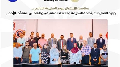 وزارة العمل تنشر ثقافة السلامة والصحة المهنية بين العاملين بمنشآت الأقصر
