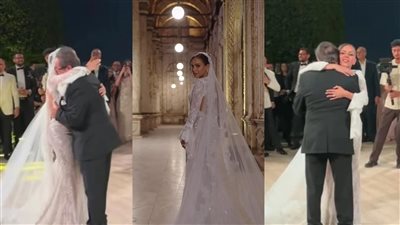 بنت أبوها.. بكاء والد جميلة عوض في حفل زفافها يثير تعاطف الجماهير