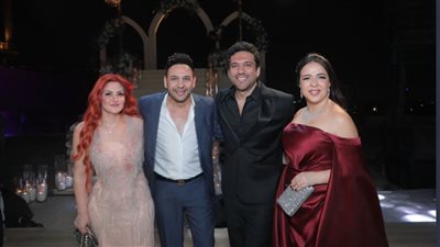 قمر والرداد وإيمي.. أبرز الحضور بحفل زفاف جميلة عوض وأحمد حافظ