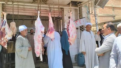 رئيس مركز طامية بالفيوم يترأس حملة مكبرة على محلات الجزارة 