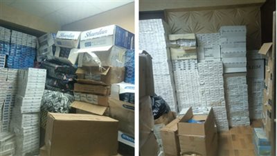 ضبط 33 ألف عبوة سجائر مجهولة المصدر