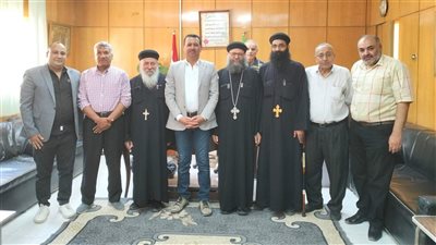 رئيس مركز طامية يستقبل وفد الكنيسة الأرثوذكسية المهنئين بعيد الأضحى