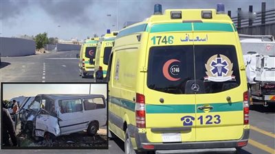 مصرع سيدة  وإصابة 8 أخرين في حادثي تصادم بالمنيا 