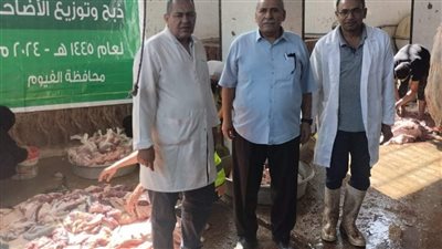 ذبح 420 أضحية مجانًا للمواطنين والجمعيات الأهلية والخيرية بالفيوم