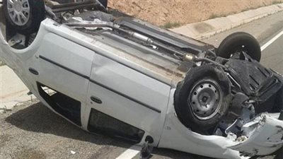 إصابة 6 أشخاص في حادث انقلاب سيارة ملاكي