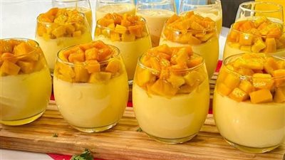 طريقة عمل المهلبية بالمانجو| حلوى منعشة بنكهة الصيف