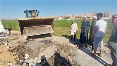 إزالة فورية على الأراضي الزراعية وردم قواعد خرسانية بقرية الشعانية بقنا