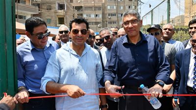 وزير الشباب ومحافظ الجيزة يفتتحان العديد من المنشآت الرياضية بنادي الطالبية 