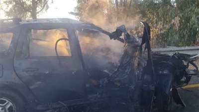  تفحم سيارة تابعة للاحتلال بقصف لحزب الله على الجولان (صور)