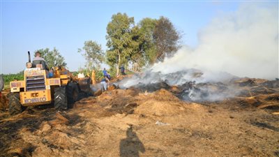  السيطرة على حريق كتان بشبراملس بالغربية