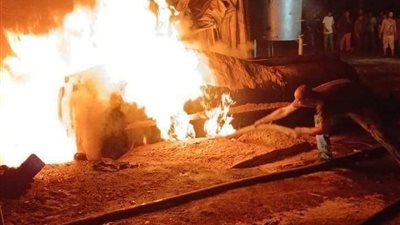 إصابة 3 أشخاص في حريق ورشة بالدقهلية| بالاسماء