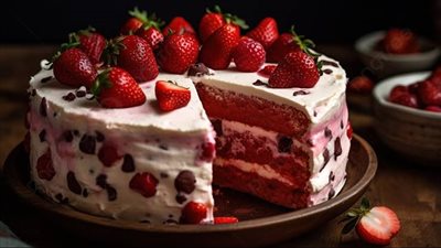 طريقة عمل كيكة الفراولة والكريمة اللذيذة للمناسبات