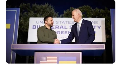 زيلينسكي يشكر الرئيس الامريكي 