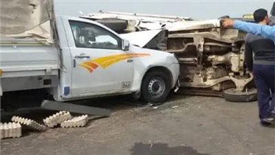 إصابة 3 أشخاص في حادث تصادم سيارة ملاكي 